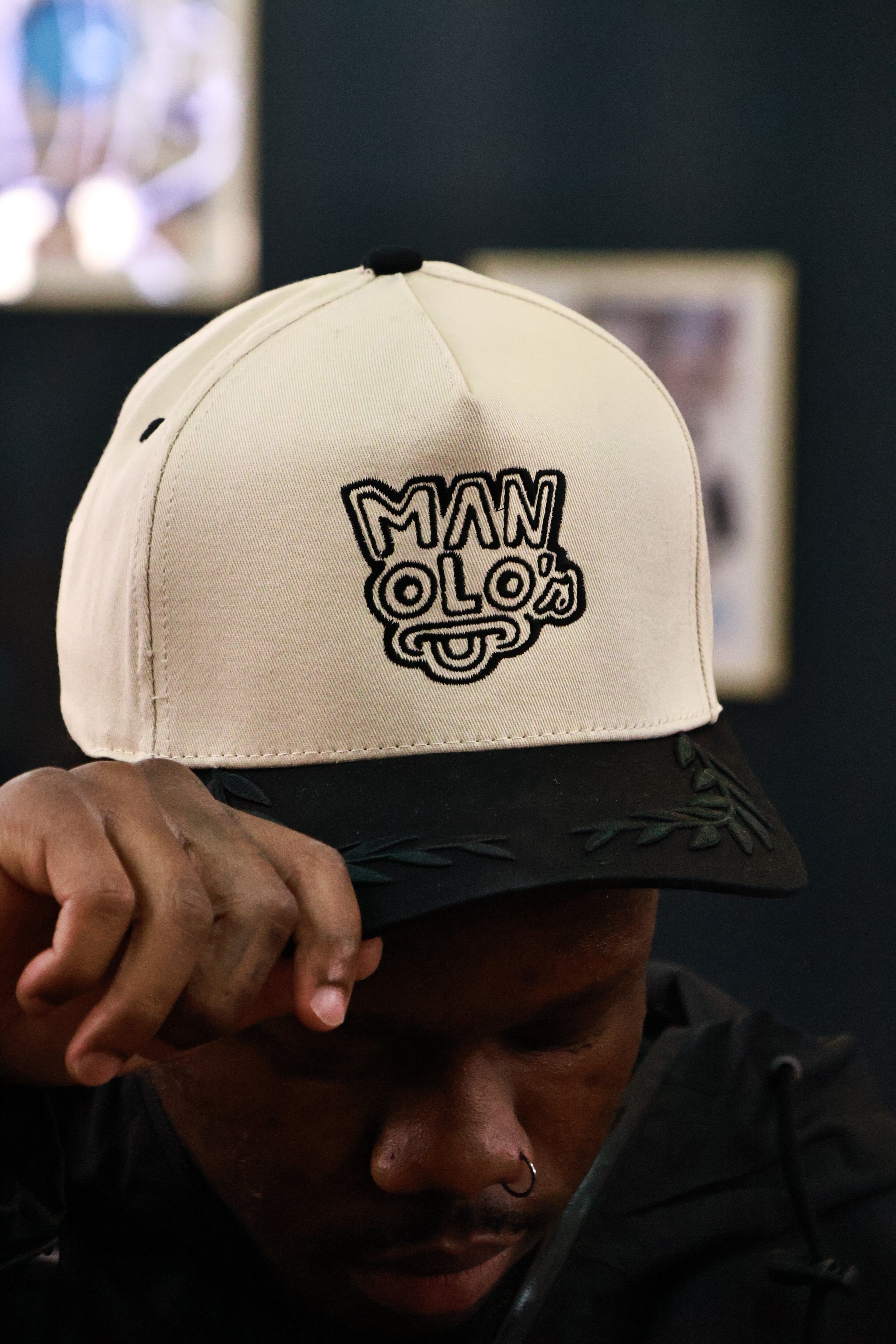 Feathered Black Snapback